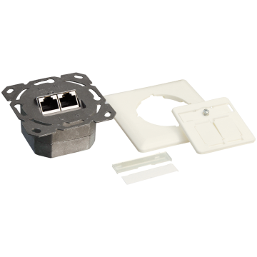 LogiLink Dose Kat.6A Anschlussdose UP 2xRJ45 STP,...
